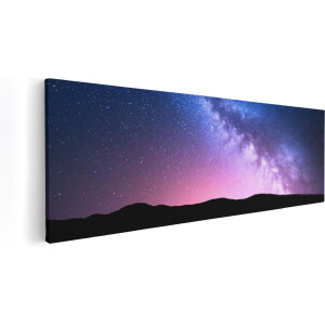 Artaza Canvas Schilderij Melkweg Met Een Roze Gloed - Sterrenhemel - 120x40 - Groot - Foto Op Canvas - Canvas Print
