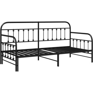 vidaXL - Bedframe - voor - een - daybed - Zwart - 100 - x - 200 - cm - Staal