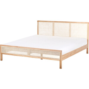 BELIANI SALERNAS - Tweepersoonsbed - Lichtbruin - 180 x 200 cm - Dennenhout