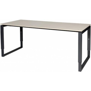 Verstelbaar Bureau - Plus 180x80 Eiken - zwart frame