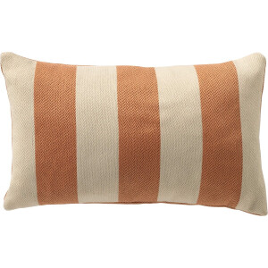 Dutch Decor CYRUS - kussenhoes 30x50 cm - waterafstotend en uv-bestendig - gestreept - Peach Bloom - rood