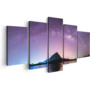 Artaza Canvas Schilderij Vijfluik Melkweg Bij Een Berg In Thailand - 100x50 - Foto Op Canvas - Canvas Print