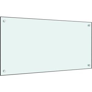 vidaXL Spatscherm - Keukensparend - Spatscherm keuken 80x40 cm gehard glas wit - Keukenglas - Keukenaccessoires - Glazen Spatscherm