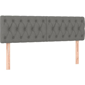 vidaXL - Hoofdborden - 2 - st - 80x7x78/88 - cm - stof - donkergrijs