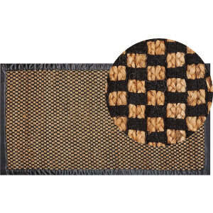 BELIANI GERCE - Laagpolig vloerkleed - Zwart/Beige - 80 x 150 cm - Jute