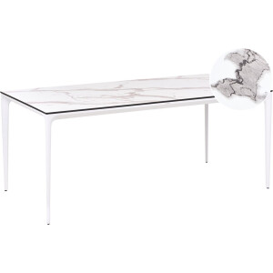 BELIANI SOVARETO - Tuintafel - Wit - HPL/Aluminium/marmer