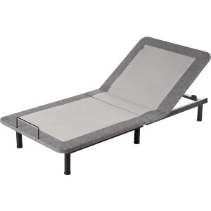 BELIANI BRUNOY - Bedframe verstelbaar - Grijs - 90 x 200 cm - Polyester