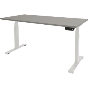 Zit Sta Bureau - T-poot Elek 180x90 grijs -wit frame