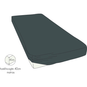 Kayori Shizu - Percale katoen - Split-topper - Hoeslaken - Tweepersoons - 160x210 cm - Taupe