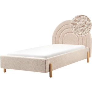 BELIANI ANET - Bed - Beige - 90 x 200 cm - Bouclé