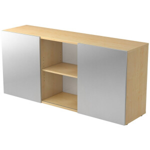 Dressoir met Schuifdeuren - Esdoorn/Zilver - 160 x 42 x 74,8 cm - Kapa 1780