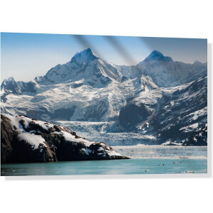 Glasschilderij - Foto op acrylglas - 30x20cm - ijs aan het water + ophangsysteem