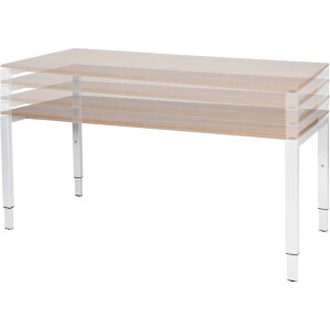 Verstelbaar Bureau - Domino 80x60 Eiken - zwart frame