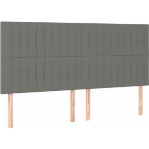 vidaXL - Hoofdborden - 4 - st - 80x5x78/88 - cm - stof - donkergrijs