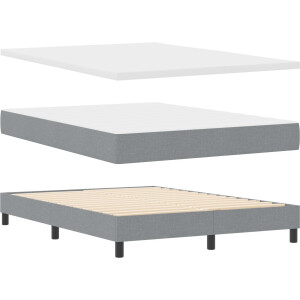 vidaXL - Boxspringbed - met - matras - met - matras - Lichtgrijs - 140 - x - 200 - cm