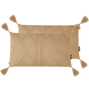 BELIANI CAESIA - Sierkussen set van 2 - Beige - 30 x 50 cm - Katoen