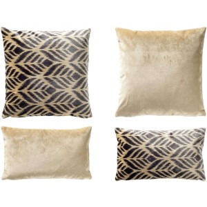 ALEXA/CELESTE | 4-delige kussenset | 45x45 cm en 30x50 cm | beige, antraciet | Hoii