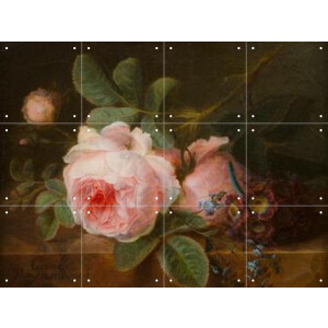 IXXI Koolroos, Gerard van Spaendonck & Het Noordbrabants Museum - 80 x 60 cm - Gratis ophangtool - Grote wanddecoratie en posters - Olieverf