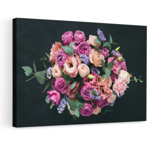 Artaza Canvas Schilderij Boeket met Verschillende Bloemen - 90x60 - Foto Op Canvas - Canvas Print - Muurdecoratie