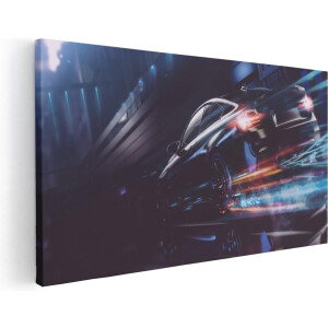 Artaza Canvas Schilderij Zwarte Raceauto - Abstract - 100x50 - Groot - Foto Op Canvas - Canvas Print