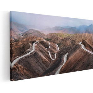 Artaza Canvas Schilderij Wegen in het Atlasgebergte, Marokko - Paden - 100x50 - Groot - Foto Op Canvas - Canvas Print