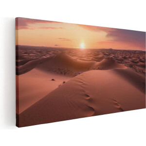 Artaza Canvas Schilderij Woestijn in de Sahara bij Zonsondergang - 100x50 - Groot - Foto Op Canvas - Canvas Print