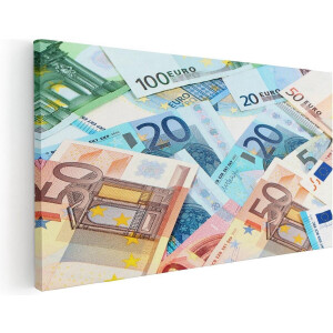 Artaza Canvas Schilderij Euro Geld Biljetten - Briefjes - 120x60 - Groot - Foto Op Canvas - Canvas Print