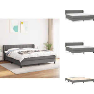 vidaXL Boxspring - Boxsprings - Bed - Slaapmeubel - Boxspring met matras stof donkergrijs 160x200 cm