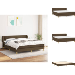 vidaXL Boxspring - Boxsprings - Bed - Slaapmeubel - Boxspring met matras stof donkerbruin 180x200 cm