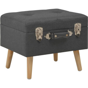 vidaXL - Opbergkruk - 40 - cm - stof - donkergrijs