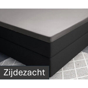 Premium katoen/satijn hoeslaken grijs - 90x200 (eenpersoons) - zacht en ademend - luxe en chique uitstraling - subtiele glans - ideale pasvorm