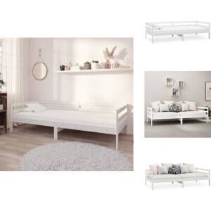 vidaXL Bedbank - Bedbanken - Bed Bank - Bed Banken - Slaapbank massief grenenhout wit 90x200 cm