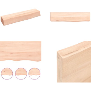 vidaXL Wandschap 40x10x6 cm onbehandeld massief eikenhout - Wandschap - Wandschappen - Wandplank - Wandrek