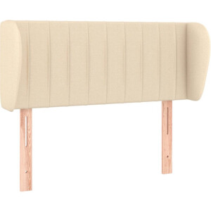 vidaXL - Hoofdbord - met - randen - 83x23x78/88 - cm - stof - crèmekleurig