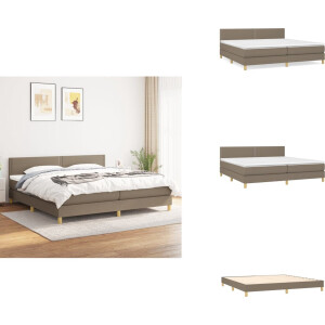 vidaXL Boxspring - Boxsprings - Bed - Slaapmeubel - Boxspring met matras stof taupe 200x200 cm