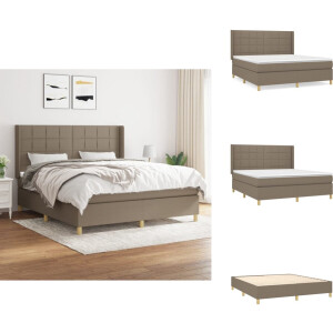 vidaXL Boxspring - Boxsprings - Bed - Slaapmeubel - Boxspring met matras stof taupe 180x200 cm