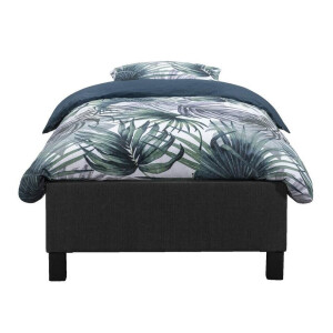 Leen Bakker - Bed Lena - Antraciet - 90x200 Cm - Vurenhout - Grijs