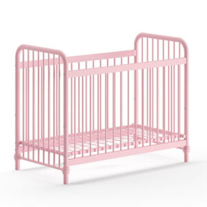 Leen Bakker - Vipack Babybed Bronxx - 60x120cm - Misty Pink - Metaal - Roze
