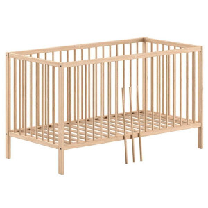 Leen Bakker - Peuterbed Dino 70x140cm - Verstelbaar - Dennen - Hout - Bruin