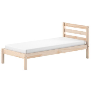 Leen Bakker - Eenpersoonsbed Pino 90x200cm - Massief Dennenhout - MDF - Bruin