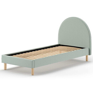 Leen Bakker - Eenpersoonsbed Maeva - 212x97x107 Cm - E Bouclé Stof - Textiel - Groen