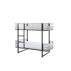 Leen Bakker - Vipack Stapelbed Oscar - 166x104x205 Cm - Metaal - Zwart
