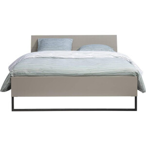 Leen Bakker - Bed Dex - Greige - 140x200 Cm - Metaal/Spaanplaat - Grijs#Taupe