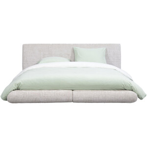 Leen Bakker - Bed Gio - Greige - 160x200 Cm - Stof - Beige#Grijs - 216x188x112 Cm