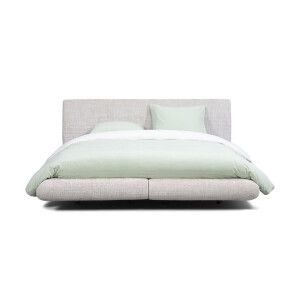 Leen Bakker - Bed Gio - Greige - 180x200 Cm - Stof - Beige#Grijs