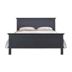 Leen Bakker - Bed Amber - Antraciet - 160x200 Cm - Spaanplaat - Grijs