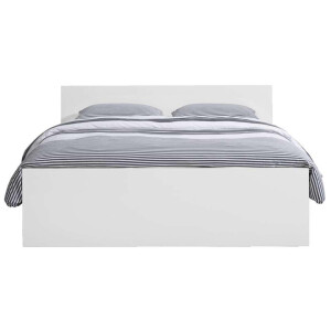 Leen Bakker - Bed Naia - Hoogglans - 140x200 Cm - Spaanplaat - Wit