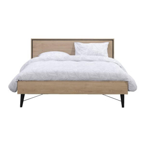 Leen Bakker - Bed Kansas - Eikenkleur - 180x200 Cm - Spaanplaat - Bruin