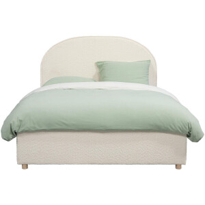 Leen Bakker - Vipack Bed Moon Met Opbergruimte - 140x200 Cm - Stof - Wit