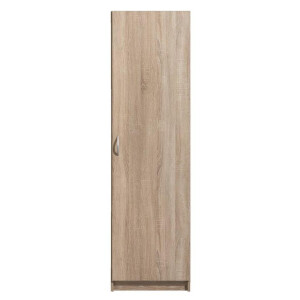 Leen Bakker - Kledingkast Varia 1-deurs - Licht Eiken - 175x49x50 Cm - Spaanplaat - Bruin